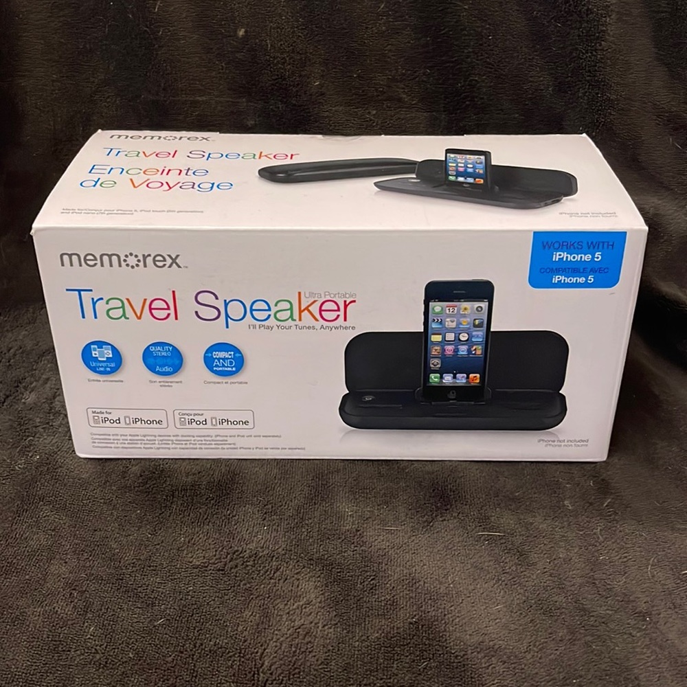 Memorex Travel Speaker or iPhone/iPods (older generations)